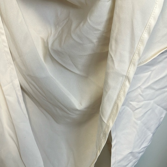 NWT Abercrombie & Fitch Shell Cream Backless Draped Ruched Slit Dress - Picture 9 of 12